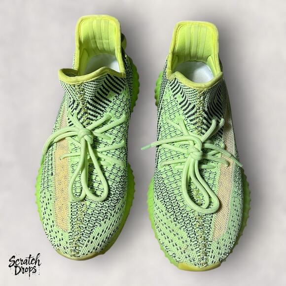 Yeezy Boost 350 V2 Men Shoes 10 Neon Green Comfortable Stylish Sneakers Yeezreel - Picture 2 of 8